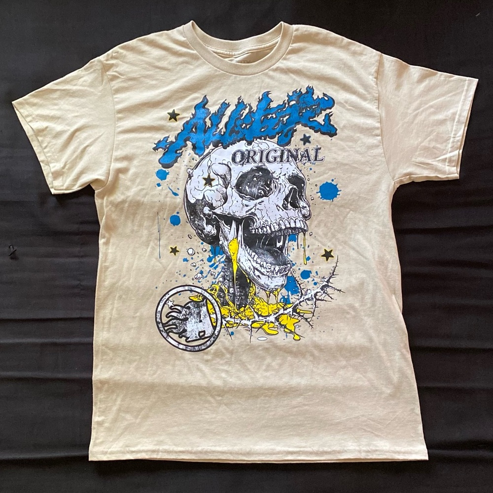 3Forty Inc. Allstar Original Cream and Blue Graphic Short Sleeve T-Shirt